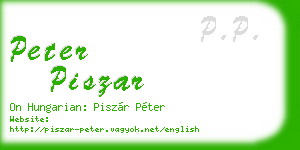 peter piszar business card