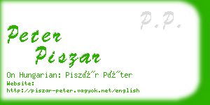 peter piszar business card